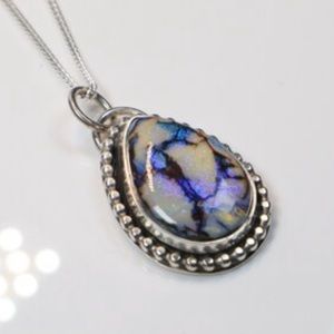 Sterling silver opal necklace. One of a kind!